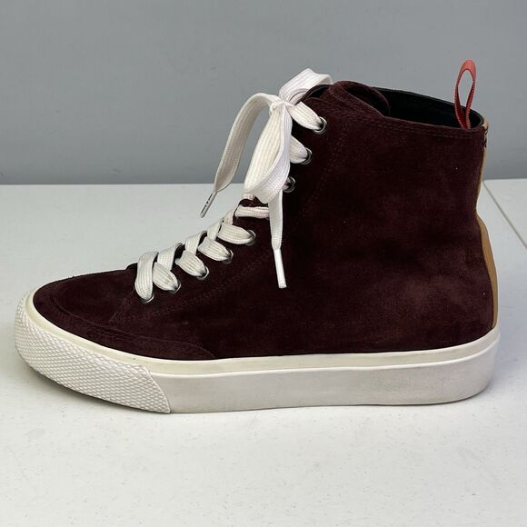 Rag & Bone High Top Sneakers Womens Size 39 (US 8.5 ) Burgundy Merlot Suede